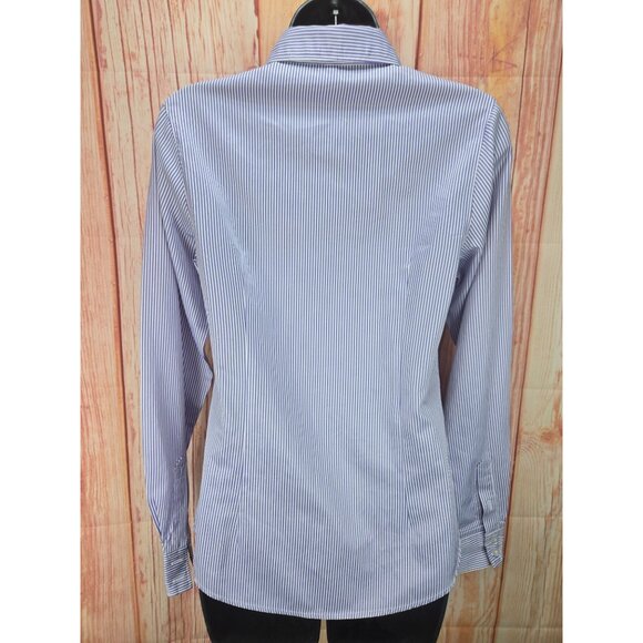 Cinch Womens Striped Button-Up Shirt Small Purple/White Long Sleeve - Picture 2 of 8